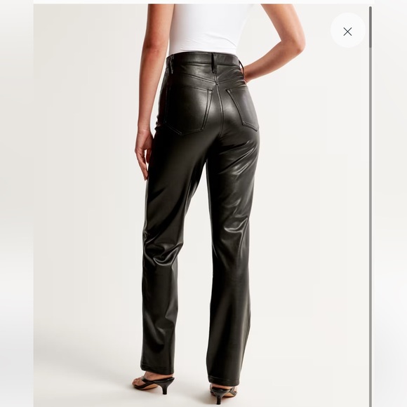 Abercrombie & Fitch Vegan Leather 90s Straight Pant - Picture 2 of 9